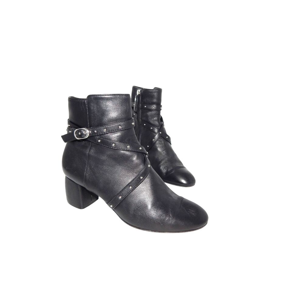 Agl Svenia Black Leather Bootie Ankle Size 39 Rt $480